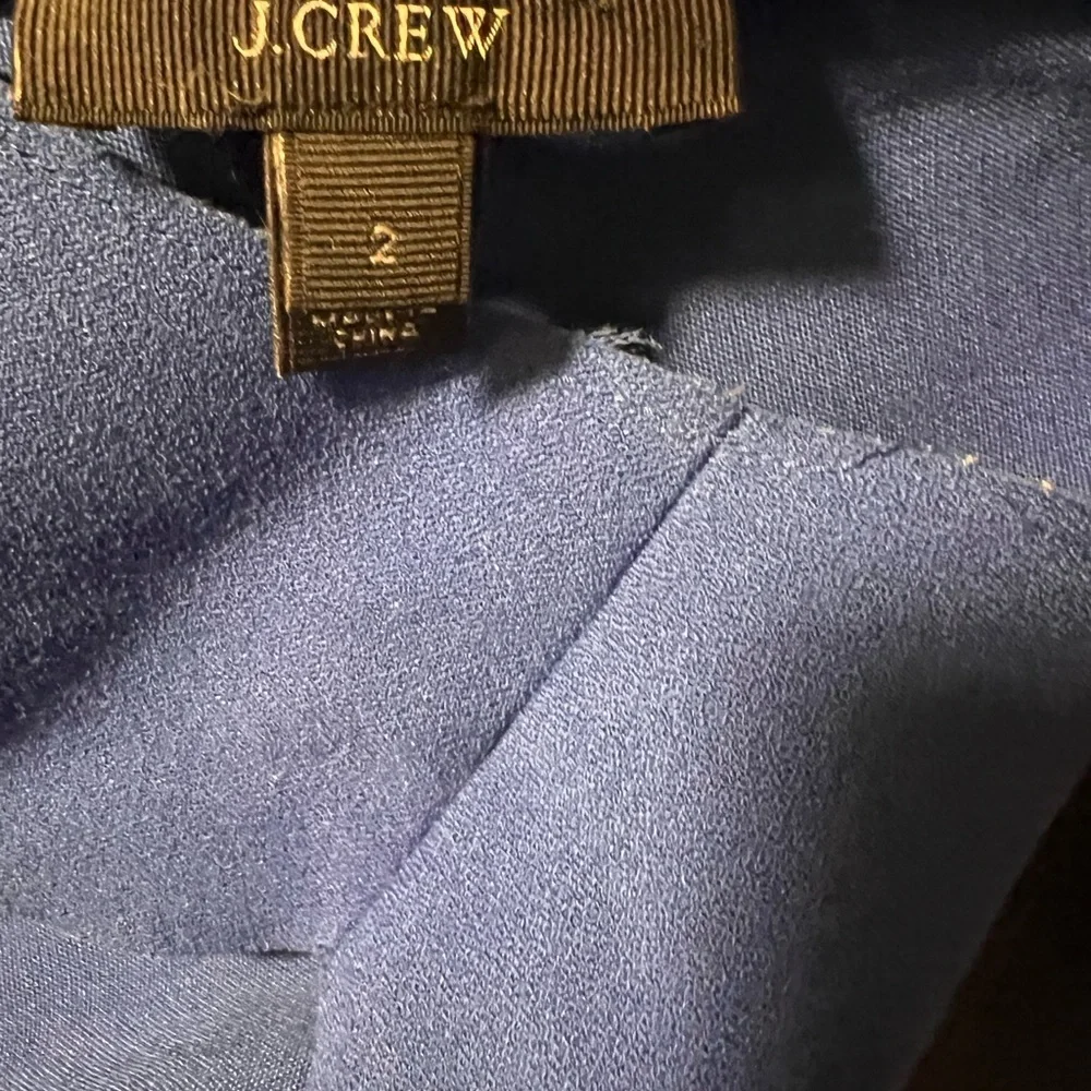 💙💙 LIKE NEW- J.Crew Blue Scalloped Edge shift Dress SZ 2💙💙 - Picture 4 of 9